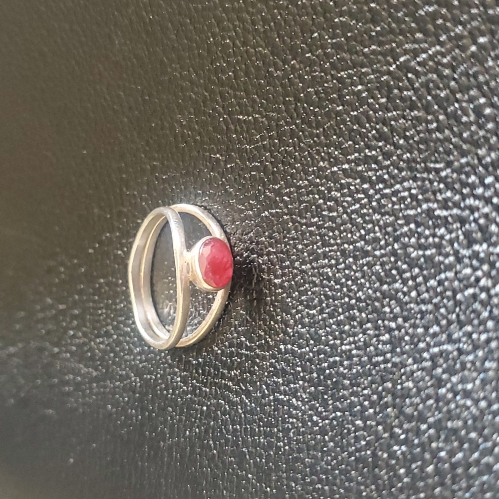 Ruby stainless steel ring